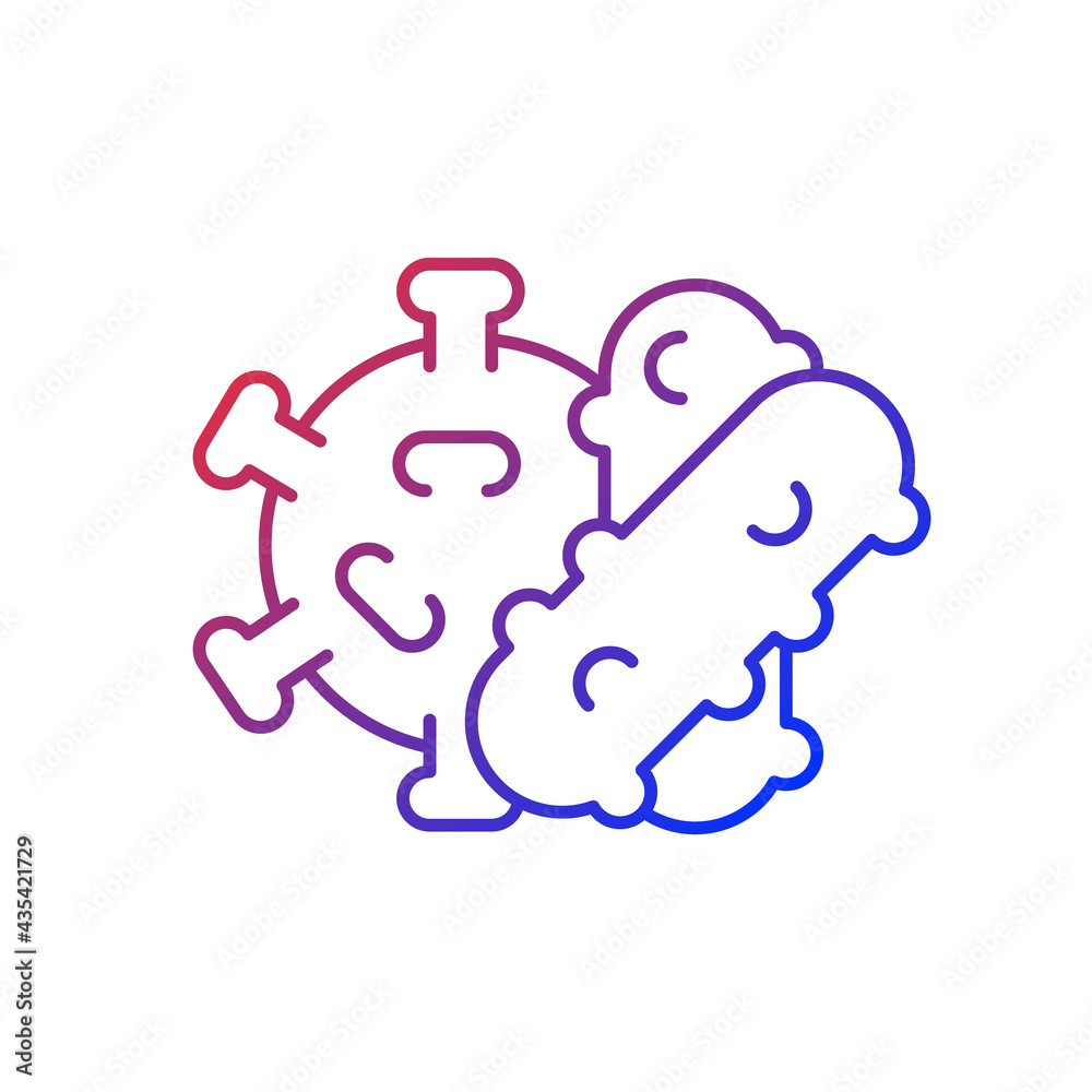 Bacteria and viruses gradient linear vector icon. Viral infection cells that spread dangerous diseases and illnesses Thin line color symbols. Modern style pictogram. Vector isolated outline drawing Bacteria and viruses gradient linear vector icon. Viral infection cells that spread dangerous diseases and illnesses Thin line color symbols. Modern style pictogram. Vector isolated outline drawing