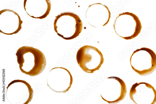 Coffee stains isolated on white background.