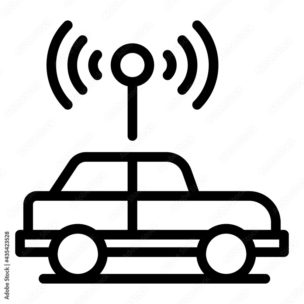 Signal control car icon. Outline Signal control car vector icon for web design isolated on white background Signal control car icon. Outline Signal control car vector icon for web design isolated on white background