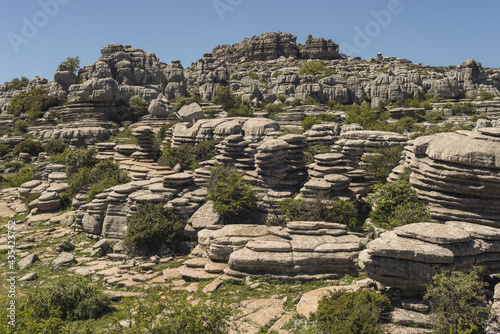 Picturesque rocks in El Torcal de Antequera natural park, Andalusia, Spain