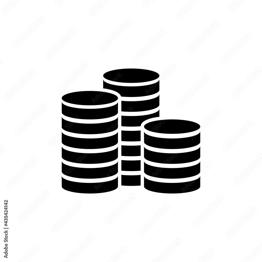 Stacks of Golden Coins, Money Finance. Flat Vector Icon illustration. Simple black symbol on white background. Stacks of Golden Coins, Money Finance sign design template for web and mobile UI element. Stacks of Golden Coins, Money Finance. Flat Vector Icon illustration. Simple black symbol on white background. Stacks of Golden Coins, Money Finance sign design template for web and mobile UI element.