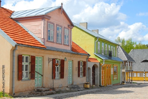 wooden houses in town, Rumsiskes, Lithuania