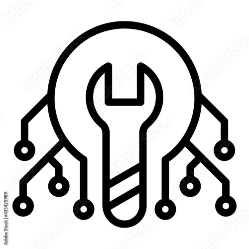 Technical laptop icon. Outline Technical laptop vector icon for web design isolated on white background