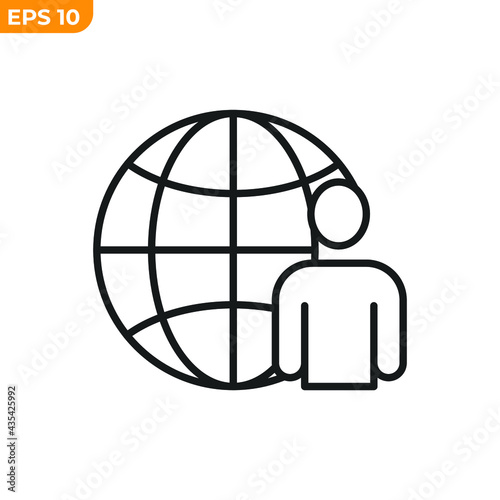 outsource icon. people outsource template for graphic and web design collection logo vector illustration
