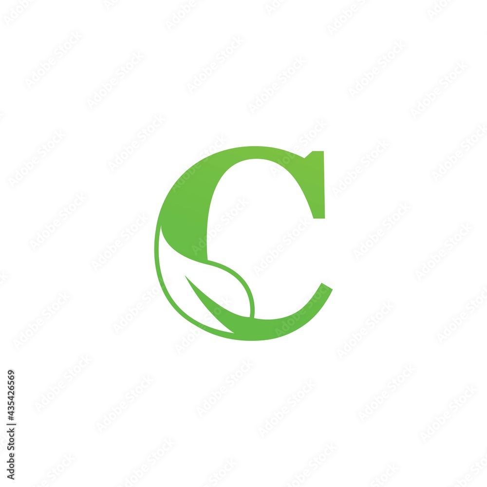 Letter C and Leaf Green Logo Template design vector Letter C and Leaf Green Logo Template design vector