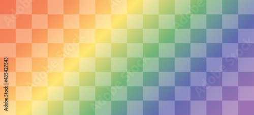 Abstract background. Rainbow color seamless square size checkered pattern use for beautiful gift wrapping paper or wallpaper. Vector illustration