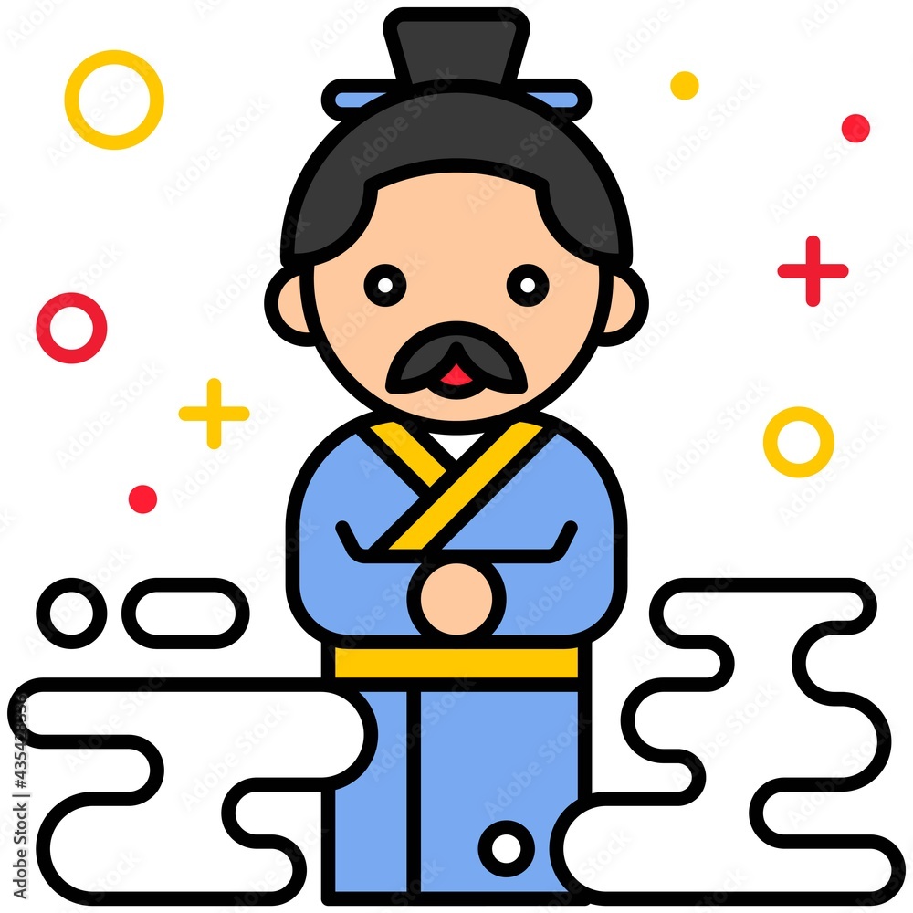 Chinese poet and politician icon Dragon Boat festival related vector Chinese poet and politician icon Dragon Boat festival related vector