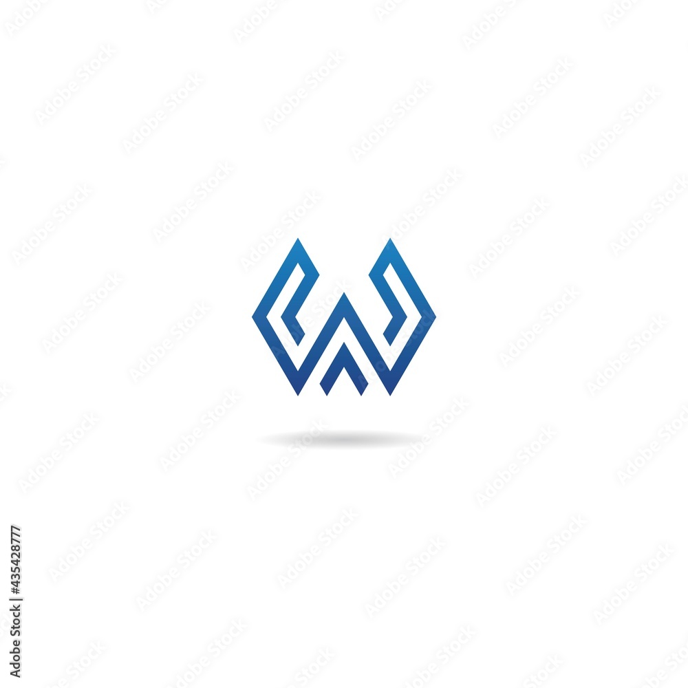 initial w logo design