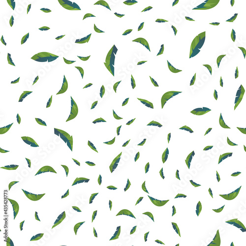Seamless pattern from leaves of natural branches, green leaves, herbs, tropical plants. Good for clothing and textiles.