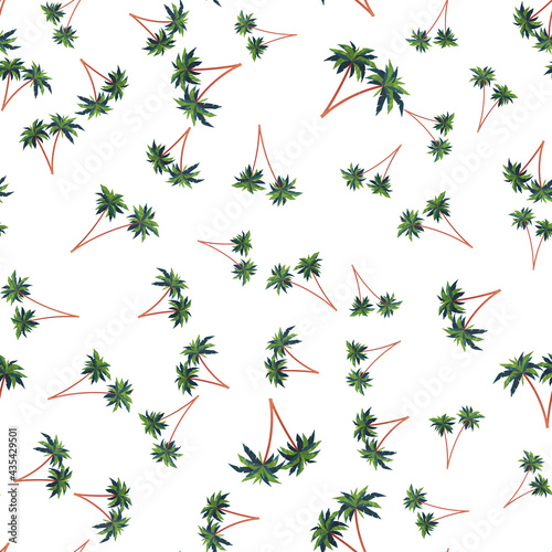Seamless pattern with palms. Good for clothing, textiles, backgrounds and prints. Vector illustration.