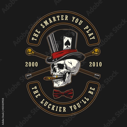 Vintage colorful gambling badge