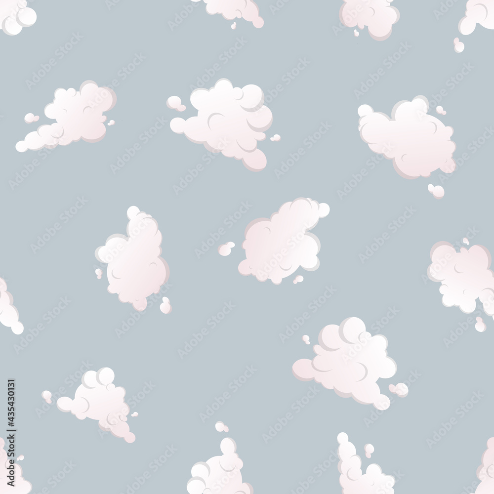 Seamless pattern with clouds. Good for backgrounds, prints, apparel and textiles. Vector illustration. Seamless pattern with clouds. Good for backgrounds, prints, apparel and textiles. Vector illustration.
