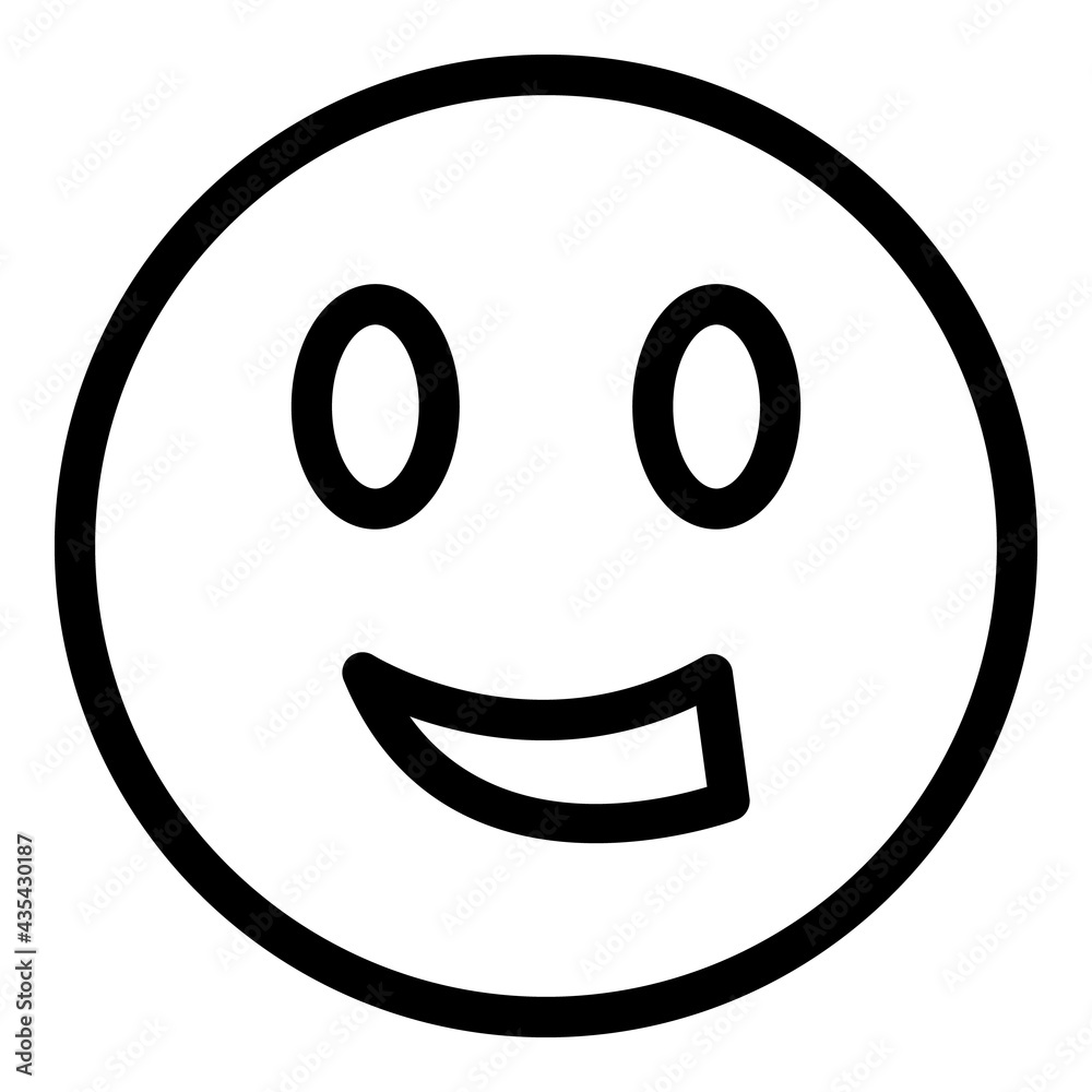 Smile face icon. Outline Smile face vector icon for web design isolated on white background Smile face icon. Outline Smile face vector icon for web design isolated on white background