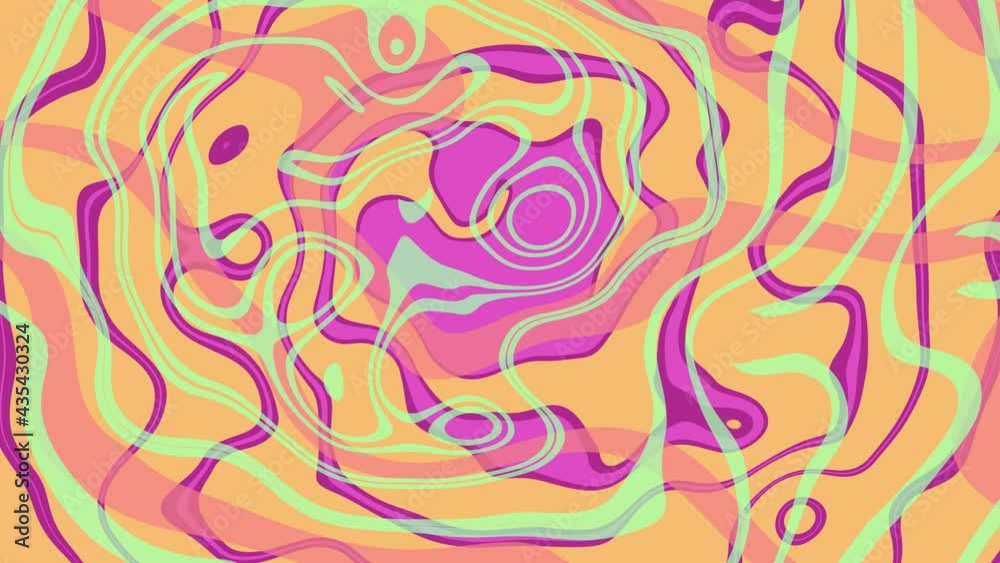 Psychedelic loped background. Liquid oil waves. Orange, Green, Purple, Pink colors. Nice abstract design 4K video texture. Looped motion color background for title, relaxation, meditation. Psychedelic loped background. Liquid oil waves. Orange, Green, Purple, Pink colors. Nice abstract design 4K video texture. Looped motion color background for title, relaxation, meditation.