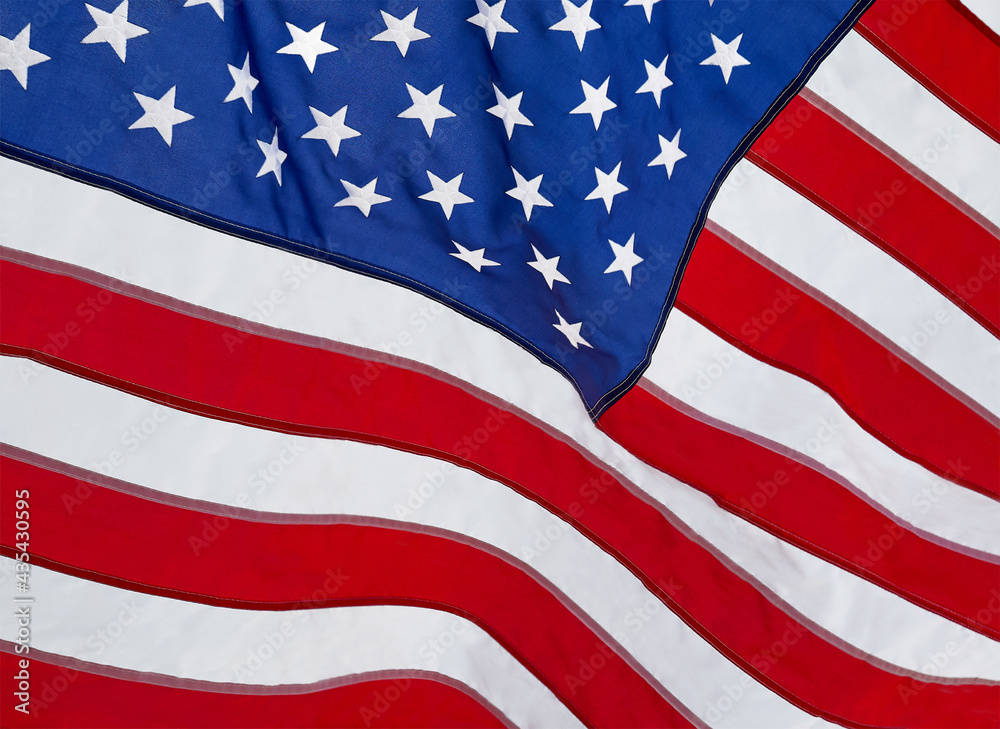 Naklejka premium US, USA, United States or American flag macro or close up detail
