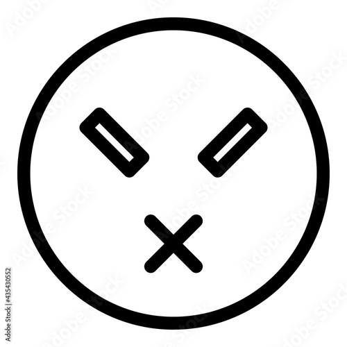 Silent emoji icon. Outline Silent emoji vector icon for web design isolated on white background
