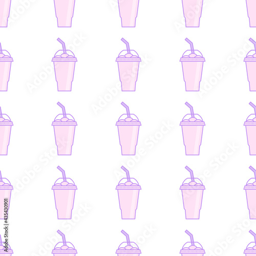 Vector slush drink isolated icon. Cartoon ice cup (Frozen Drink). Emoji clipart drawing of tropical smoothie shake.