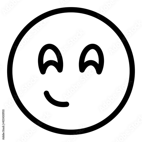 Slightly smiling face icon. Outline Slightly smiling face vector icon for web design isolated on white background
