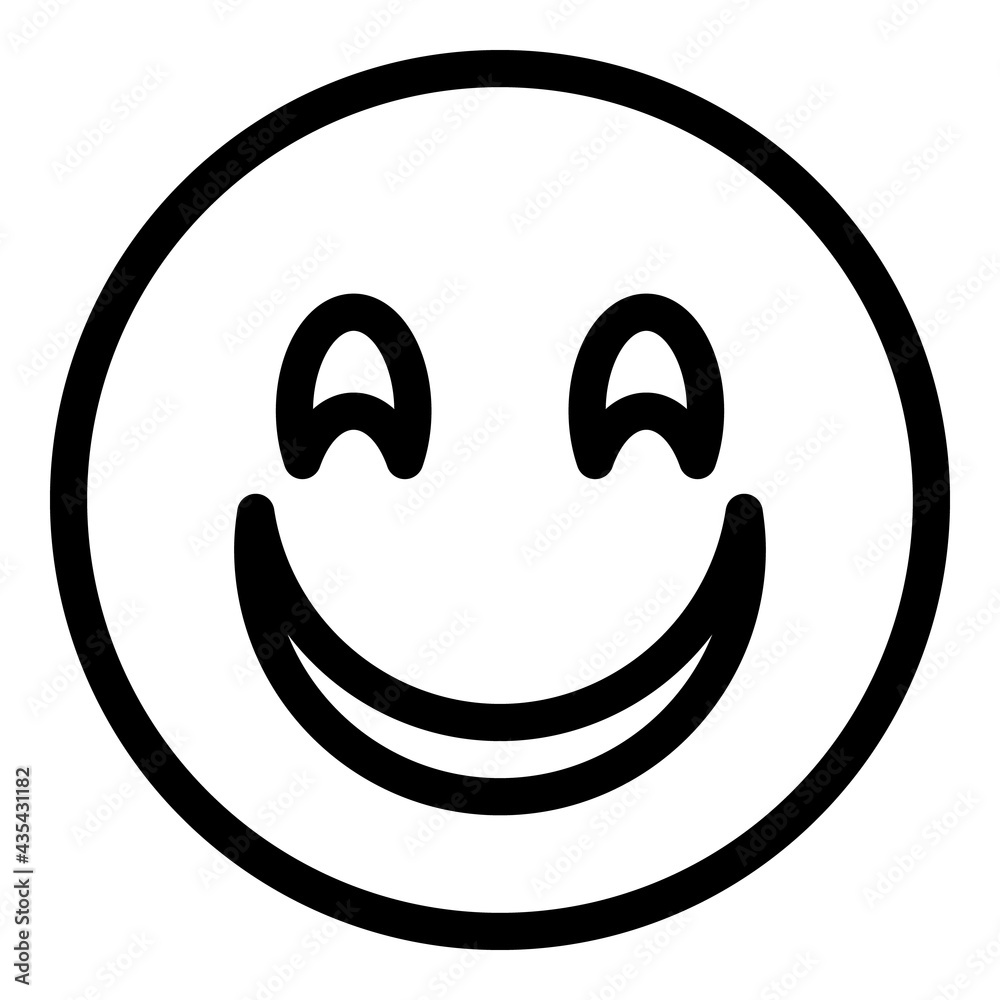 Grinning face icon. Outline Grinning face vector icon for web design isolated on white background Grinning face icon. Outline Grinning face vector icon for web design isolated on white background