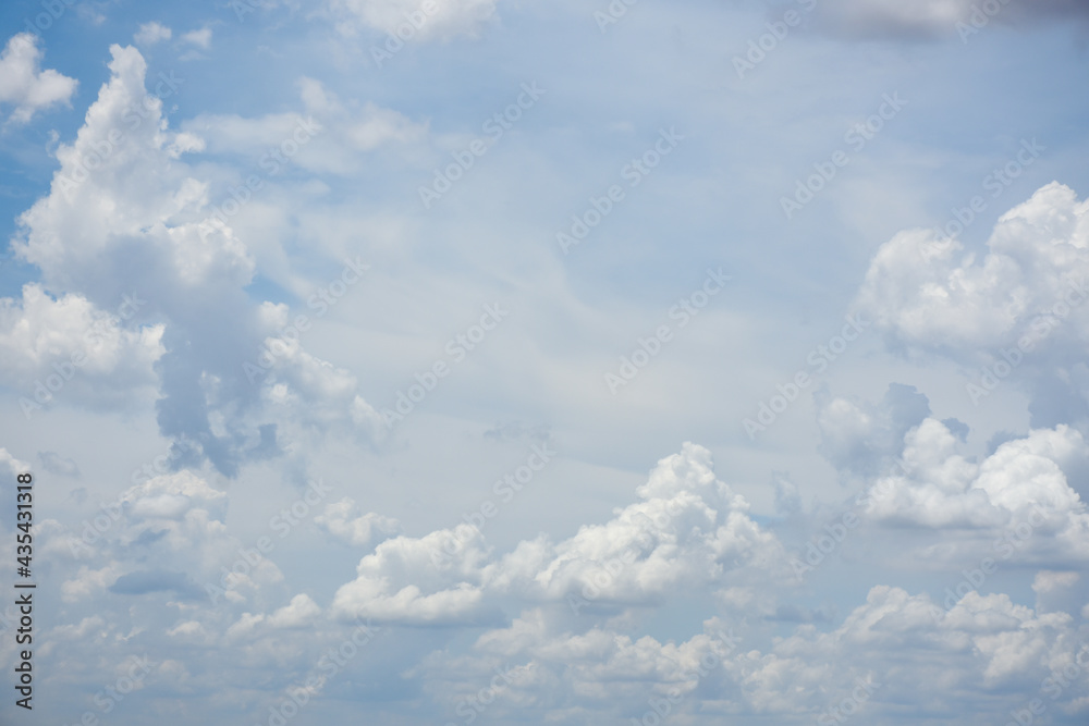 A close-up of the white clouds at noon for the design.