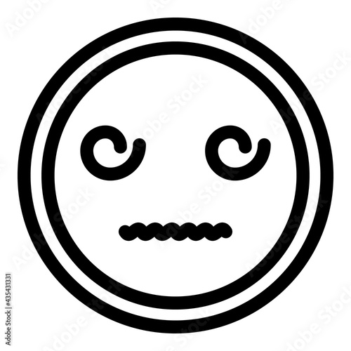 Poker face icon. Outline Poker face vector icon for web design isolated on white background