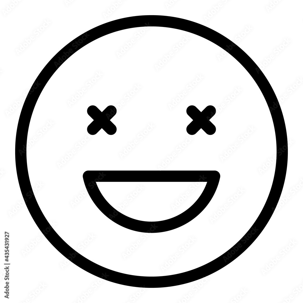 Blind emoji icon. Outline Blind emoji vector icon for web design isolated on white background