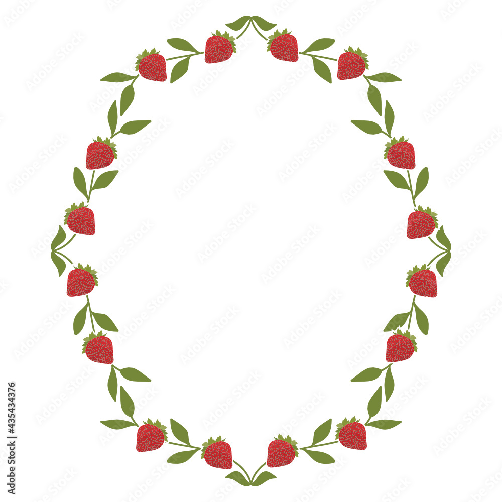 frame with strawberries