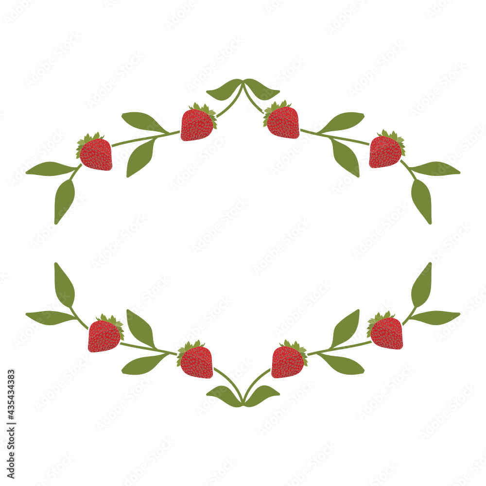 frame with strawberries frame with strawberries