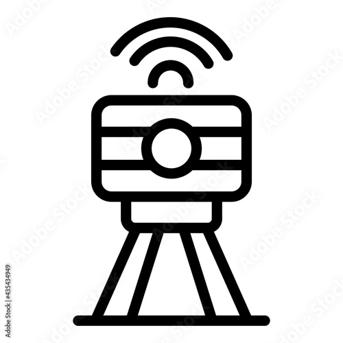 Speed control radar icon. Outline Speed control radar vector icon for web design isolated on white background