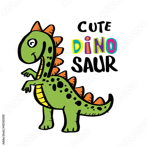 Cute dinosaurs  Funny Hand Drawn Doodle Dinosaur  For Poster Or T-Shirt Textile