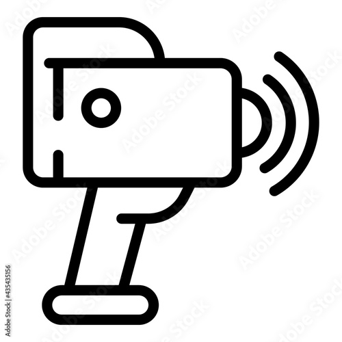 Detector car speed icon. Outline Detector car speed vector icon for web design isolated on white background