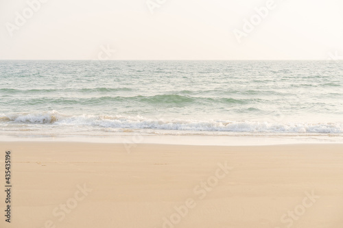 Beach and sea. Sea and sand on tropical beach for background.