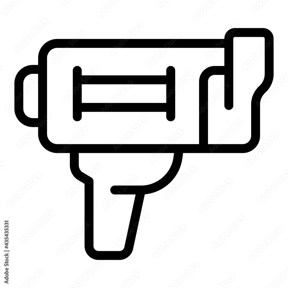 Measuring radar gun icon. Outline Measuring radar gun vector icon for web design isolated on white background Measuring radar gun icon. Outline Measuring radar gun vector icon for web design isolated on white background