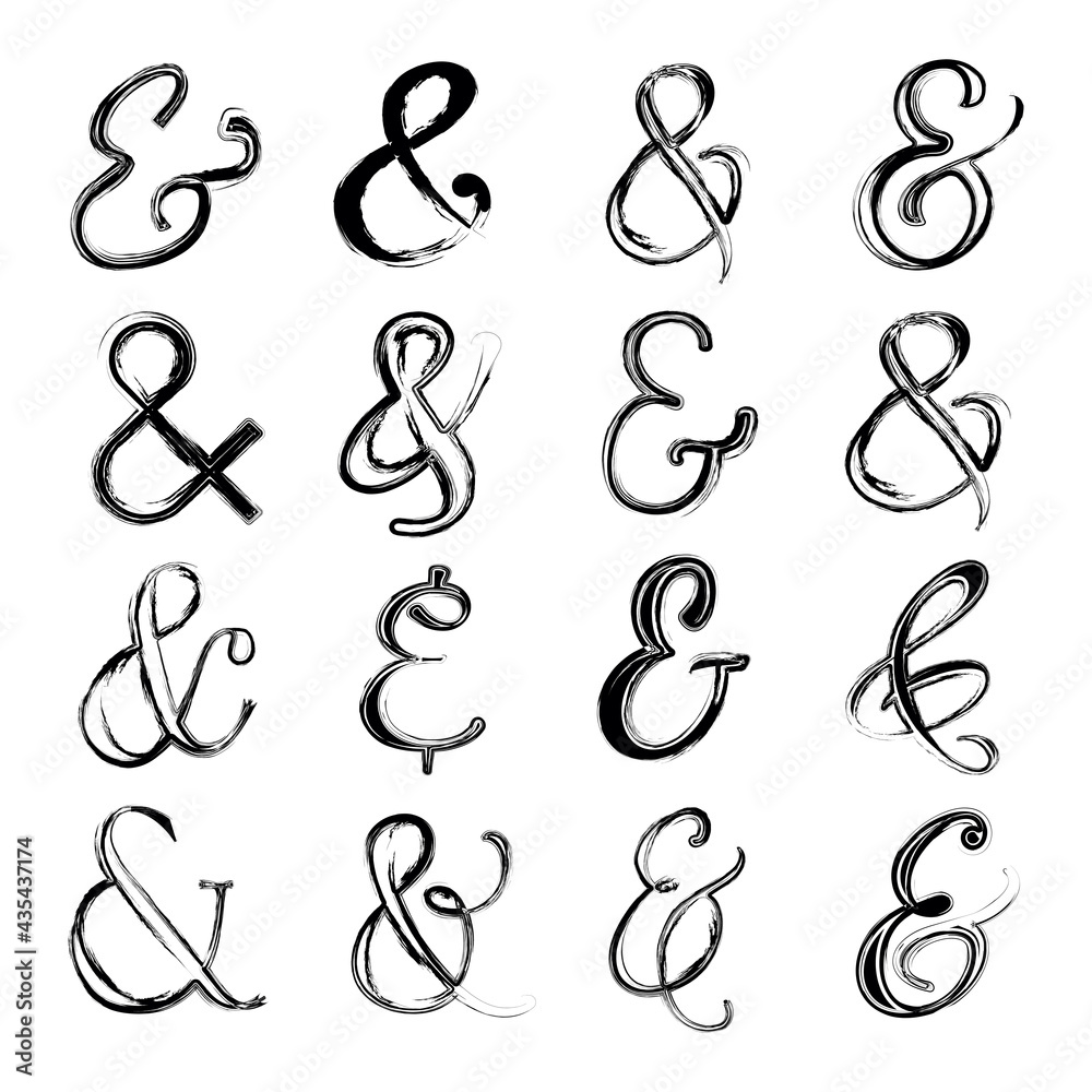 Abstract Hand Drawn Ampersand Symbol Vector Set Abstract Hand Drawn Ampersand Symbol Vector Set