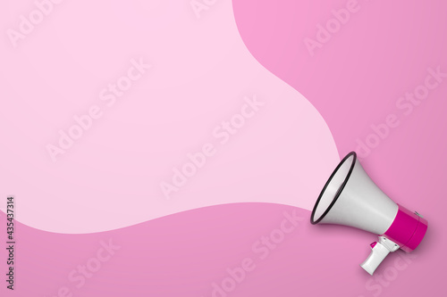 Female messages and marketing communication concept with megaphone