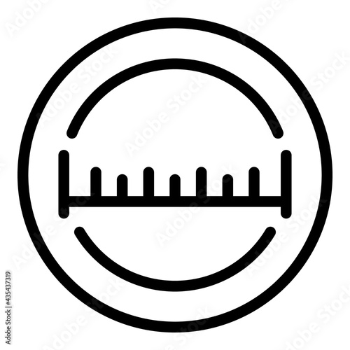 Digital tape measure icon. Outline Digital tape measure vector icon for web design isolated on white background