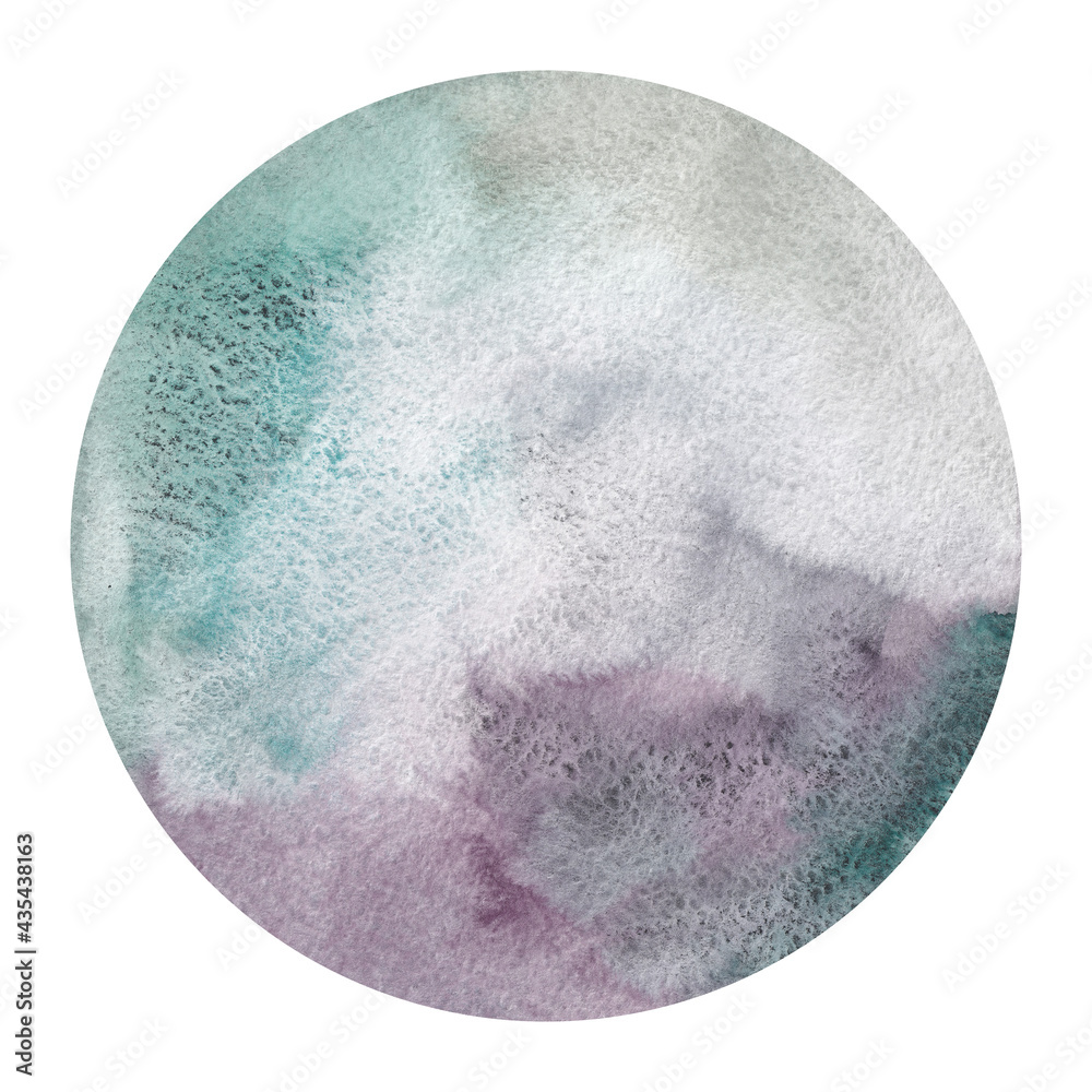 Circle watercolor background. Aquarelle texture
