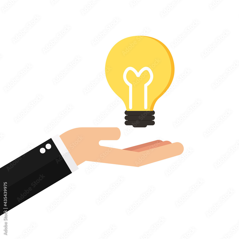 Lightbulb in hand businessman Lightbulb in hand businessman