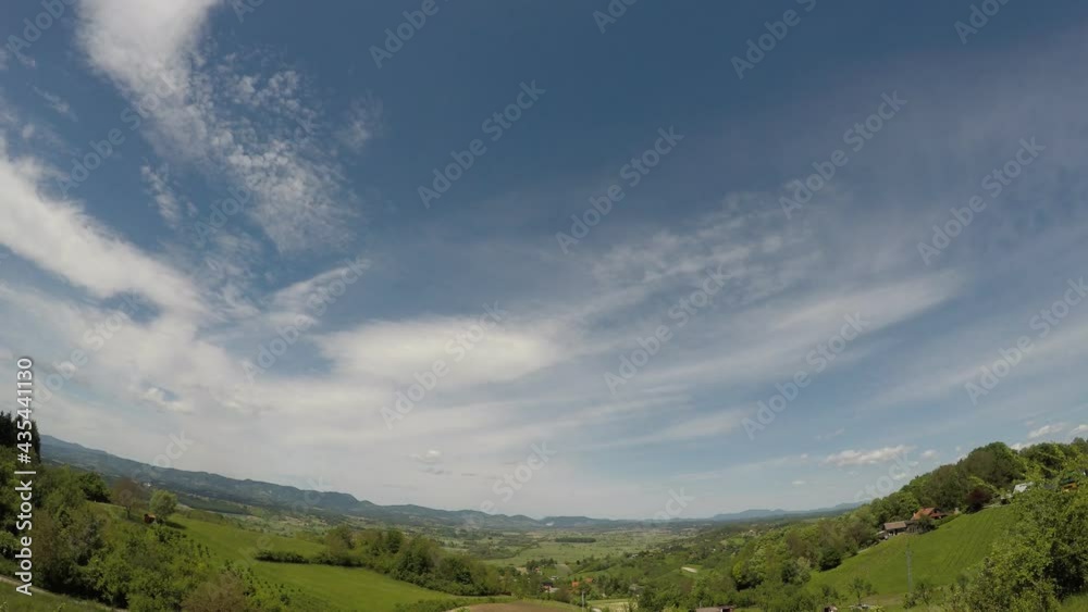 Time lapse of moving clouds, morning, north Croatia, wide angle Time lapse of moving clouds, morning, north Croatia, wide angle