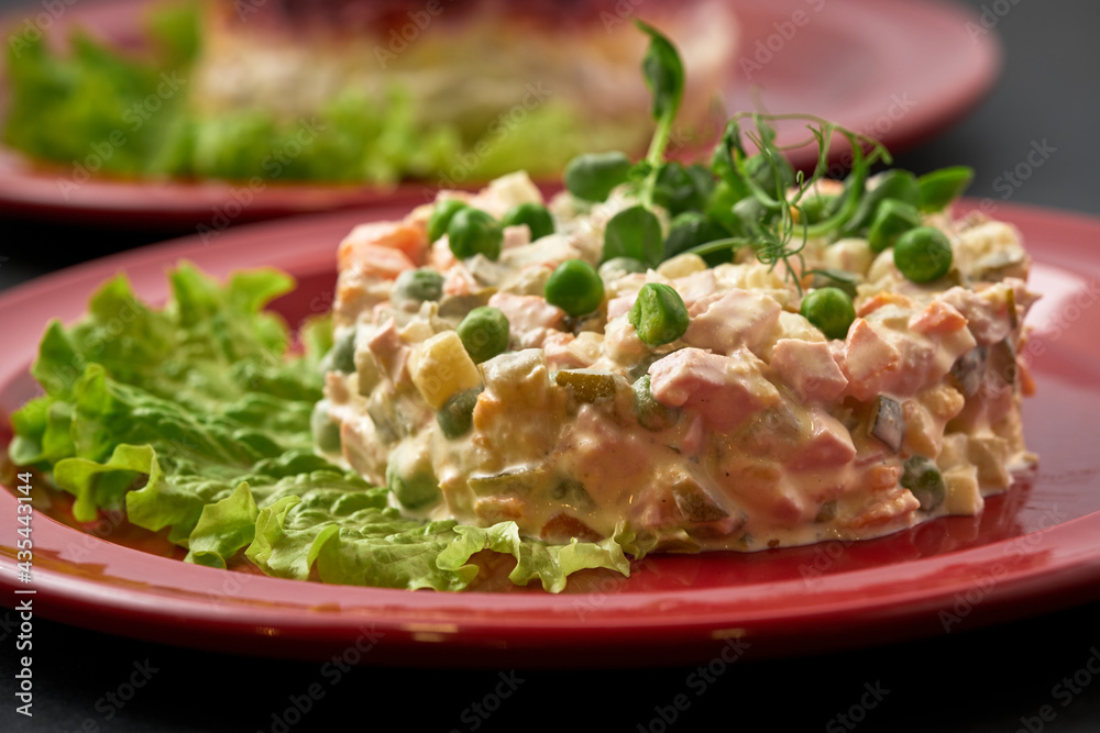 molded salad olivier molded salad olivier