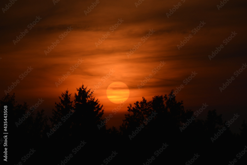 Deep orange sunset 