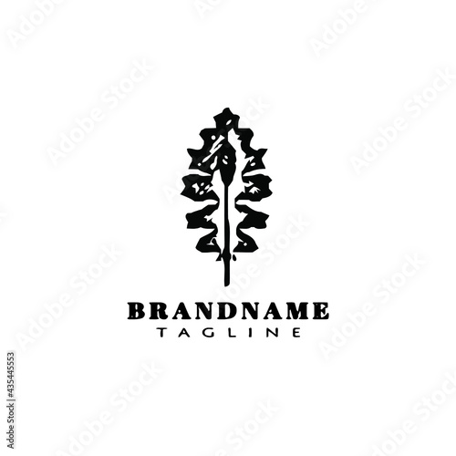cute acanthus leaf logo ornament icon template vector illustration