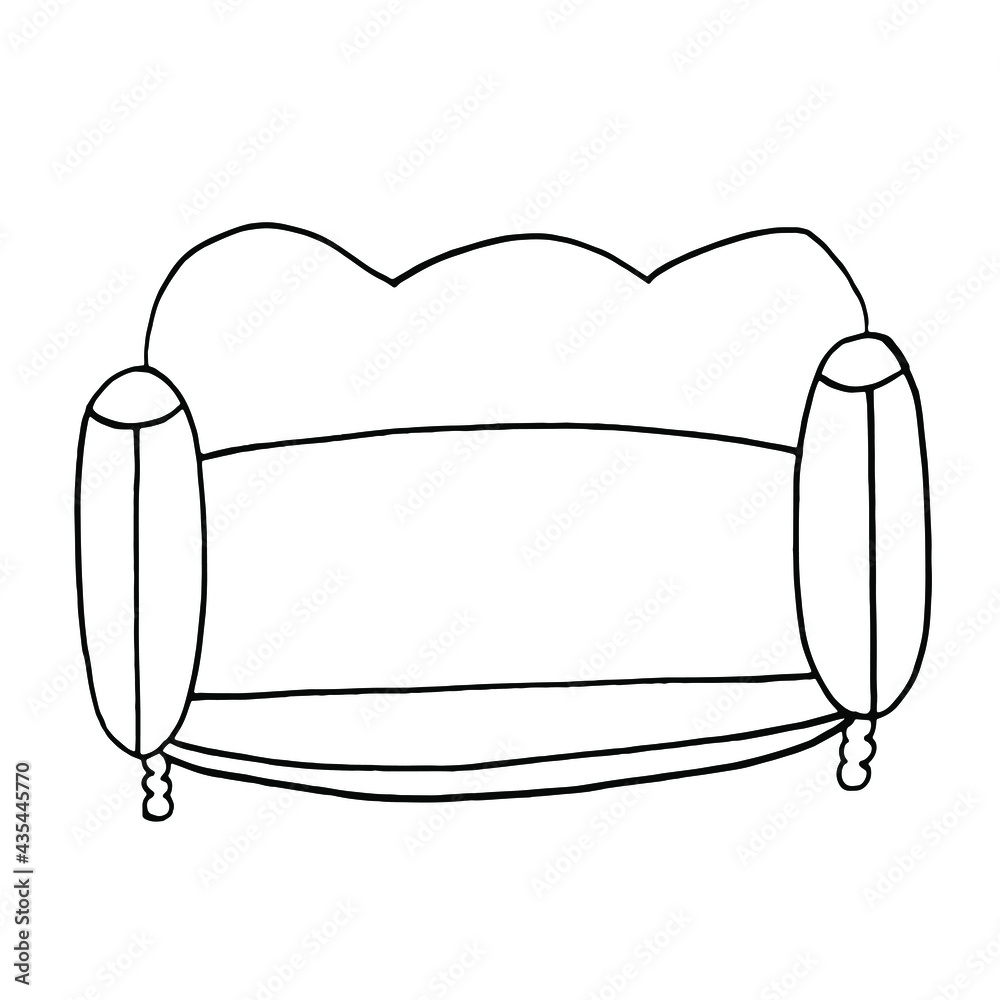 Doodle vector.Line art sofa.Hand drawn line art sofa. Doodle vector.Line art sofa.Hand drawn line art sofa.