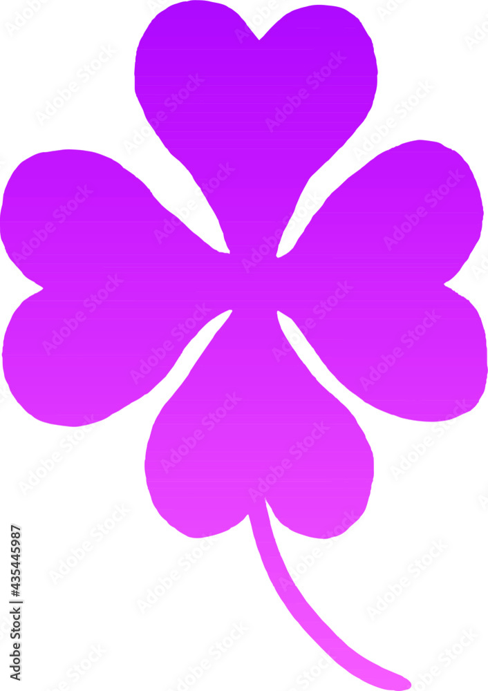 Four-leaf purple silhouette