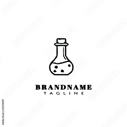 chemical glass bottle with a wooden stopper icon vector illustration