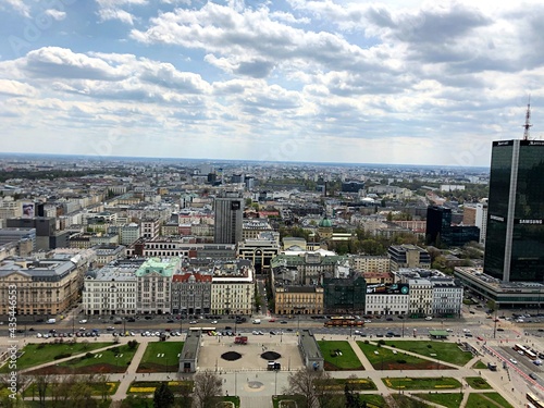 view of Warsaw from air