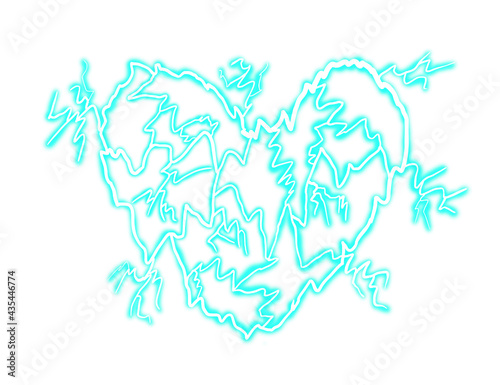 Blue electric heart design.