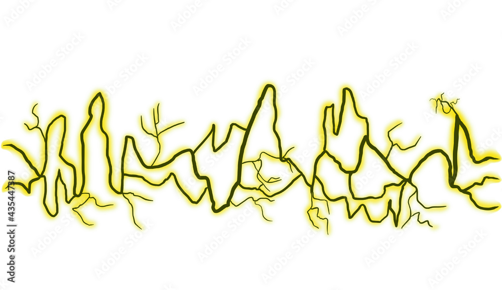 Obraz premium Yellow dark electric line illustration.