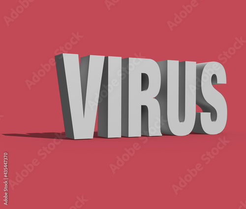 Text Virus in 3d o red background