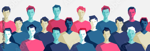 Pattern con gruppo di uomini di diverse età e colore della pelle photo
